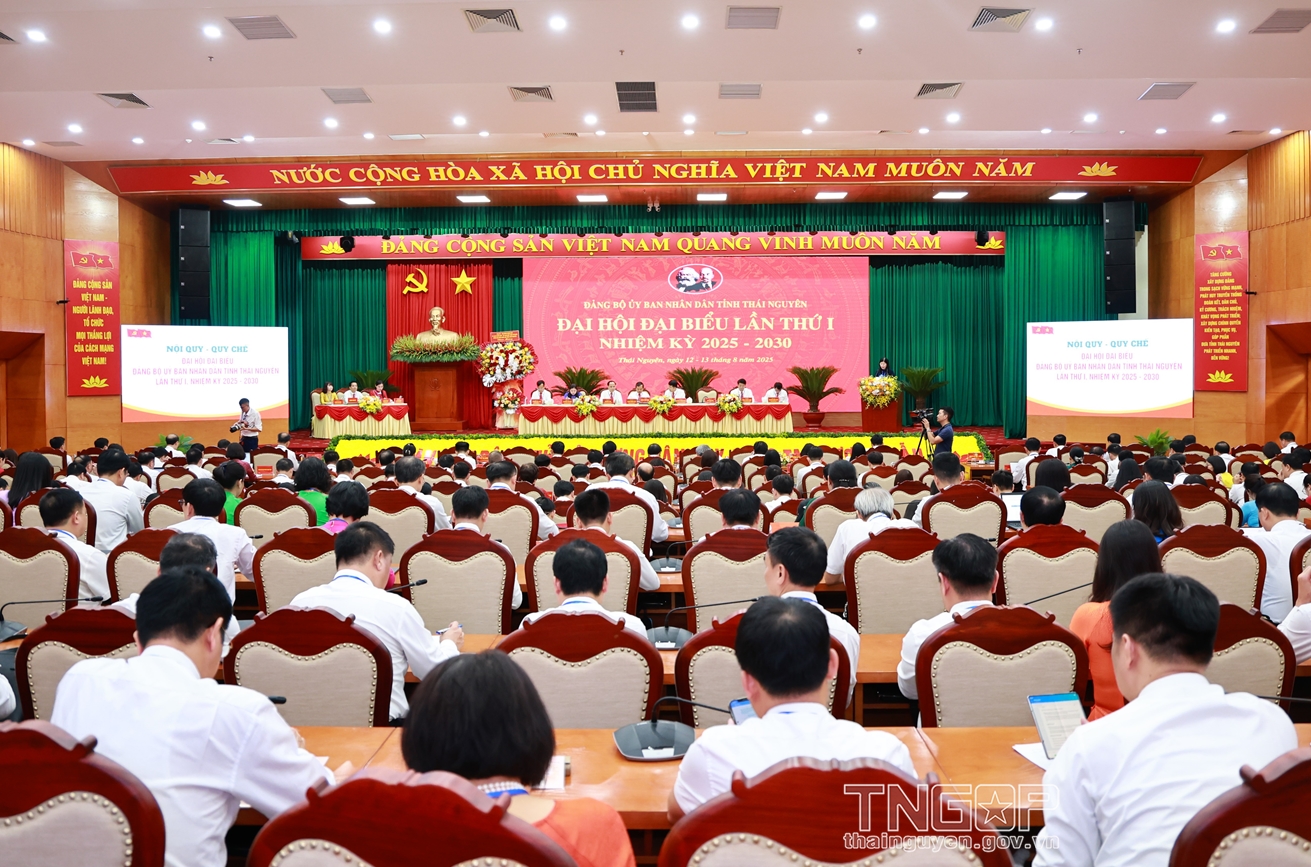 Ngày làm việc thứ nhất, Đại hội đại biểu Đảng bộ UBND tỉnh Thái Nguyên lần thứ I, nhiệm kỳ 2025 - 2030